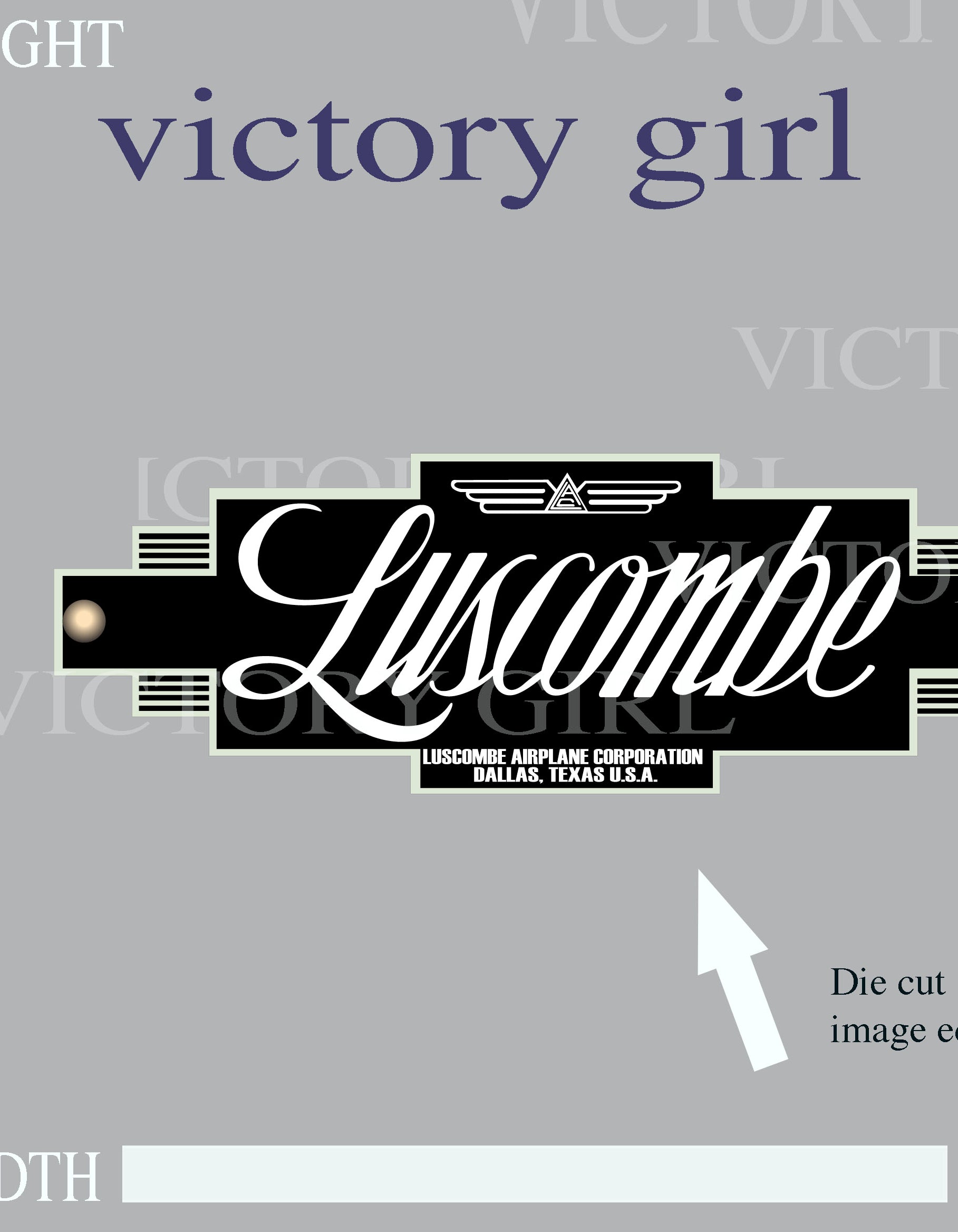 Vintage Luscombe Aircraft Logo Vinyl Decal Sticker