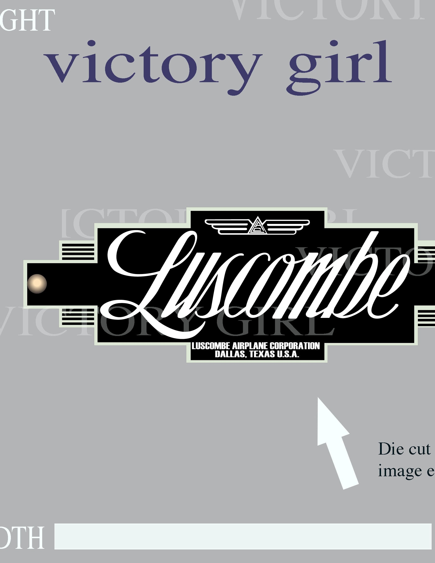 Vintage Luscombe Aircraft Logo Vinyl Decal Sticker