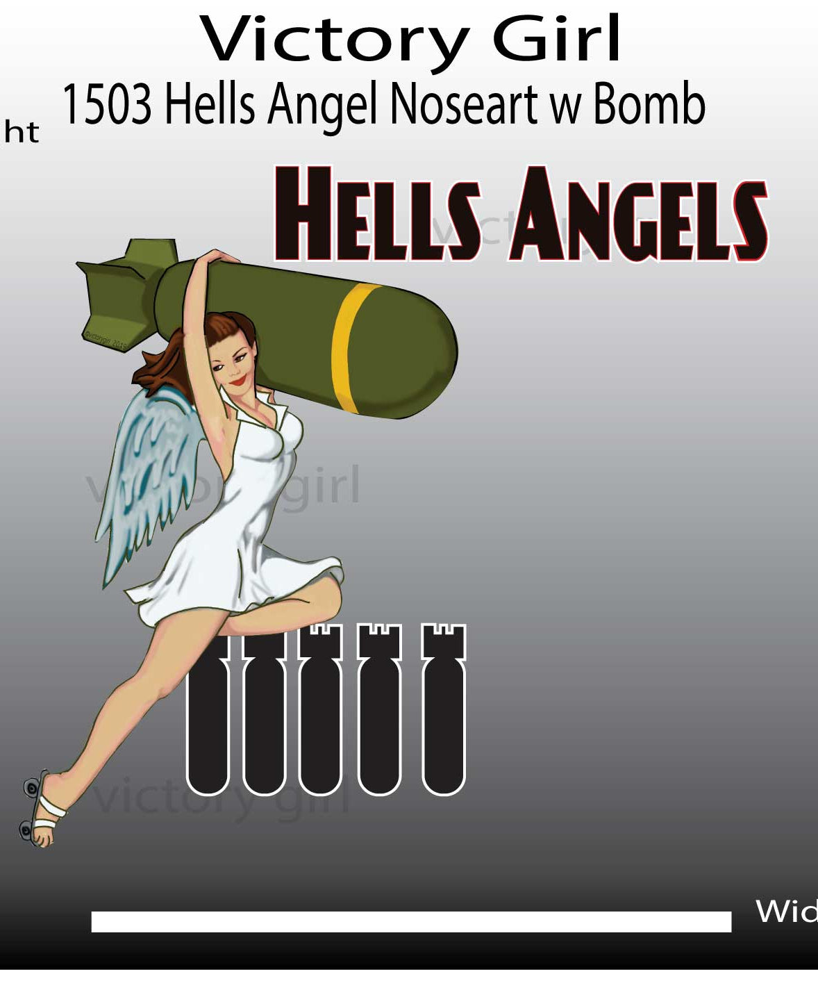 Hells Angels Nose Art w Bomb Vinyl Decal Sticker