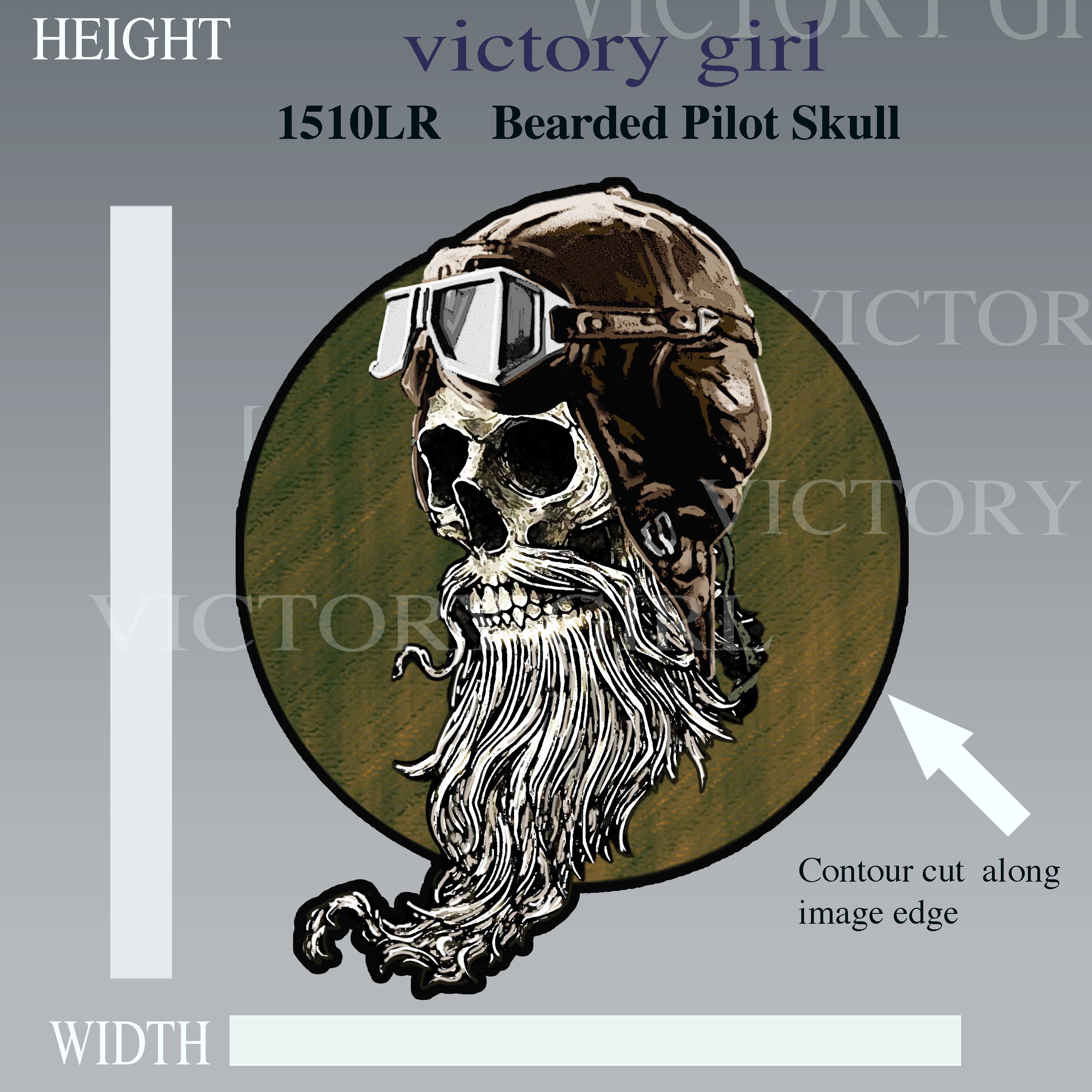 Bearded Pilot Skull Vinyl Decal Sticker