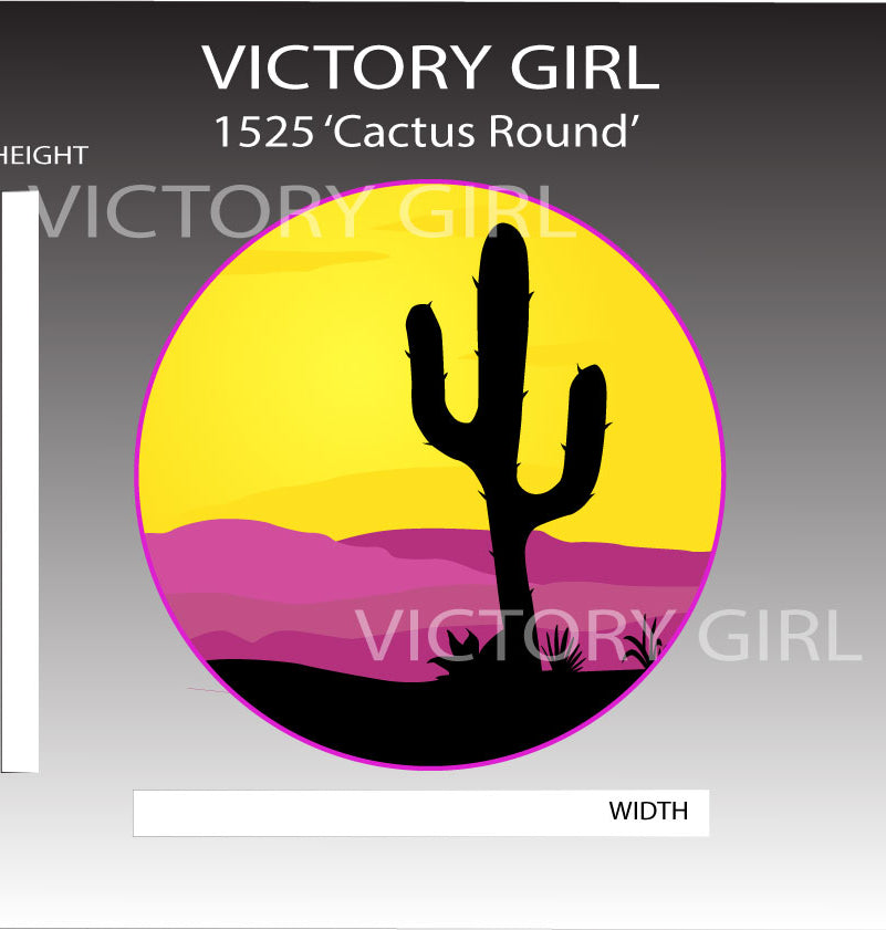 Cactus Round Vinyl Decal Sticker