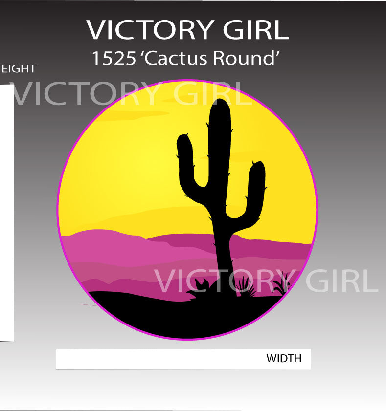 Cactus Round Vinyl Decal Sticker