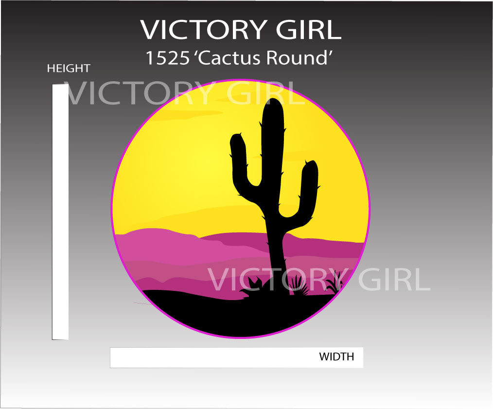 Cactus Round Vinyl Decal Sticker