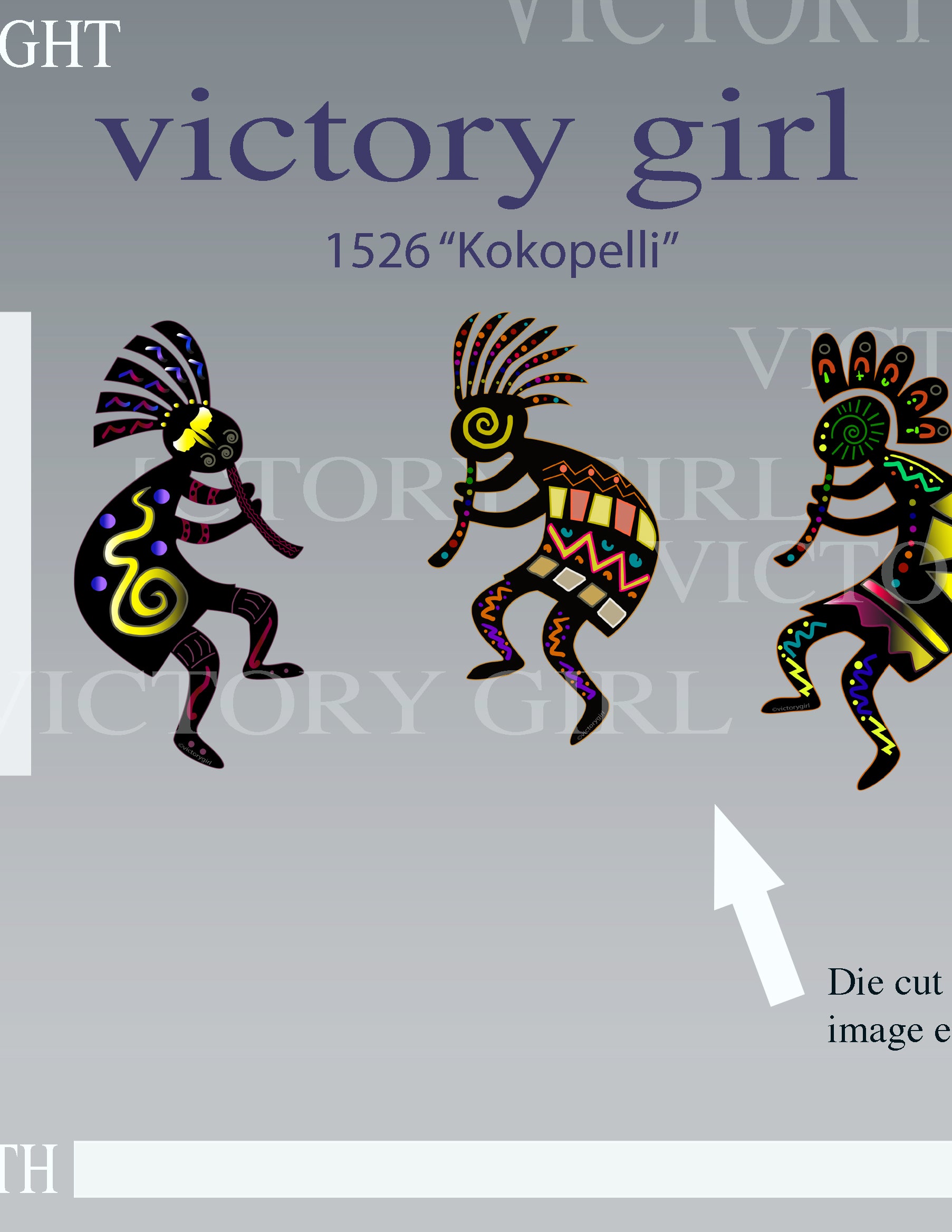 Colorful Kokopelli-3 Set Vinyl Decal Sticker