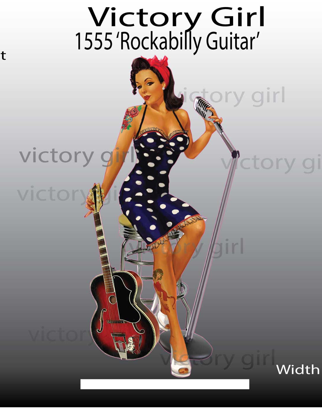 Rockabilly Guitar Vinyl Decal Sticker