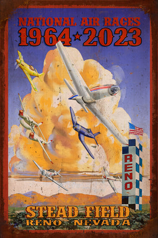 National Air Races -Vintage Tin Sign 12 x 18 Distressed