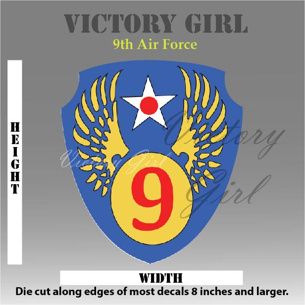 US Ninth Air Force Insignia WWII Vinyl Sticker