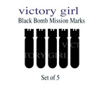 Black- Bomb Mission Markings Vinyl Decal Sticker