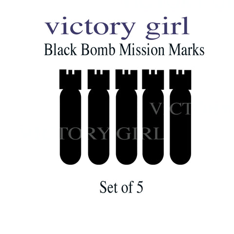 Black- Bomb Mission Markings Vinyl Decal Sticker