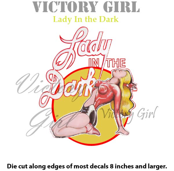 Lady in the Dark Nose Art Vinyl Decal Sticker - Red