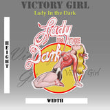 Lady in the Dark Nose Art Vinyl Decal Sticker - Red