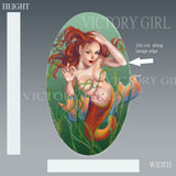 Underwater Redhead Mermaid Vinyl Decal Sticker