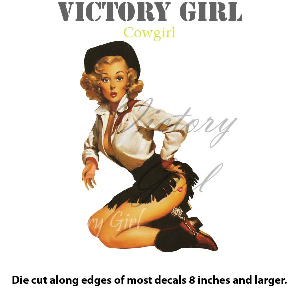 Cowgirl Nose Art Vinyl Decal Sticker