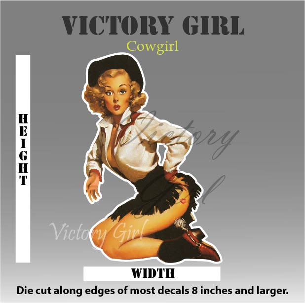 Cowgirl Nose Art Vinyl Decal Sticker