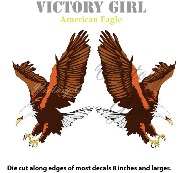 American Eagle Landing Vinyl Decal Sticker