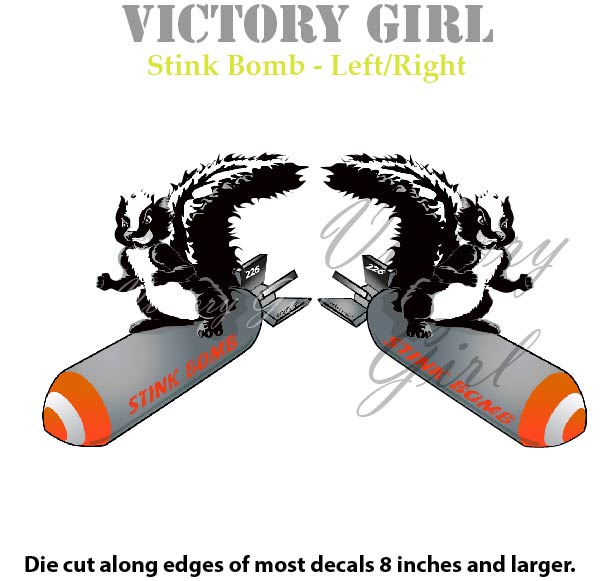 Stink Bomb Nose Art Vinyl Decal Sticker