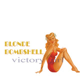 Blonde Bombshell Nose Art Vinyl Decal Sticker