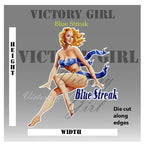 Blue Streak Nose Art Vinyl Decal Sticker
