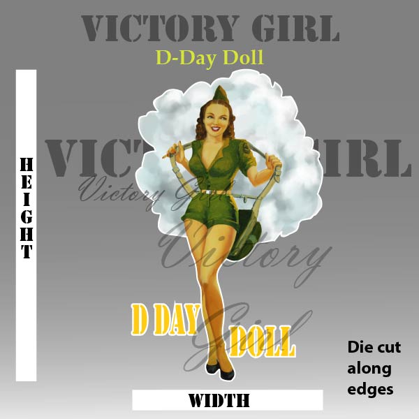 D-Day Doll Nose Art Vinyl Decal Sticker