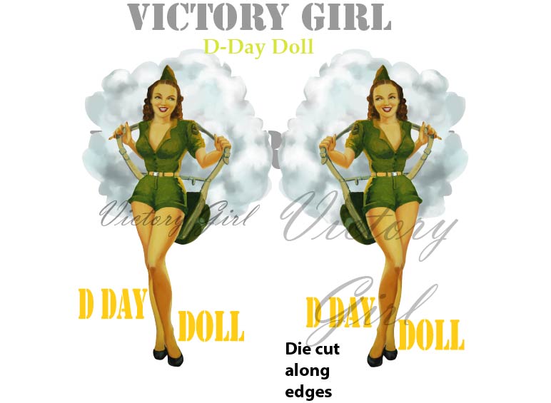 D-Day Doll Nose Art Vinyl Decal Sticker