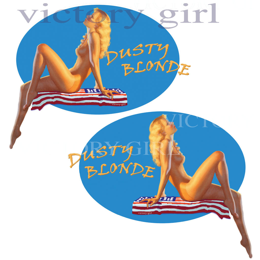 Dusty Blonde - USA Flag Vinyl Decal Sticker