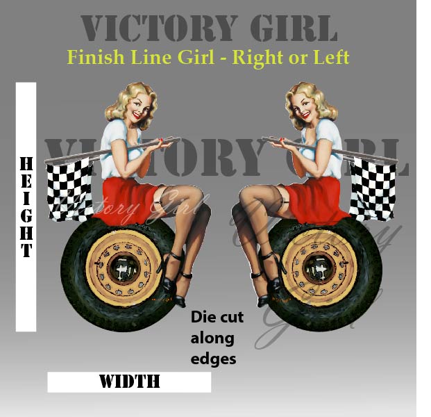 Finish Line Girl - No Background Vinyl Decal Sticker