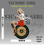 Finish Line Girl - No Background Vinyl Decal Sticker