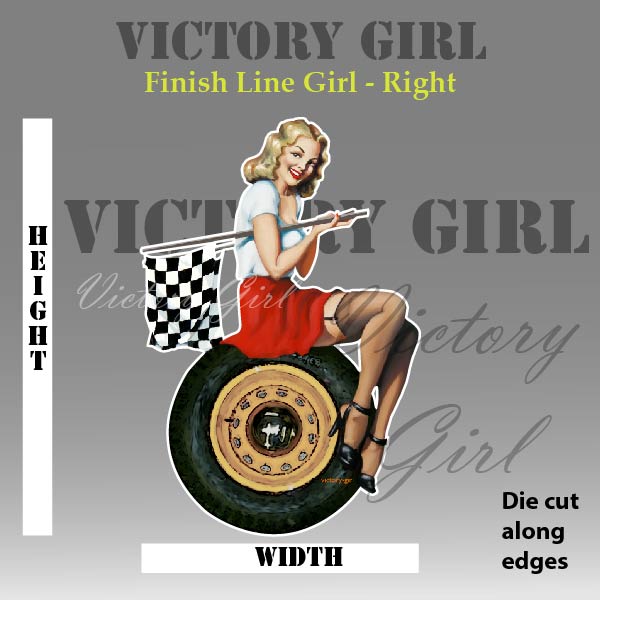 Finish Line Girl - No Background Vinyl Decal Sticker