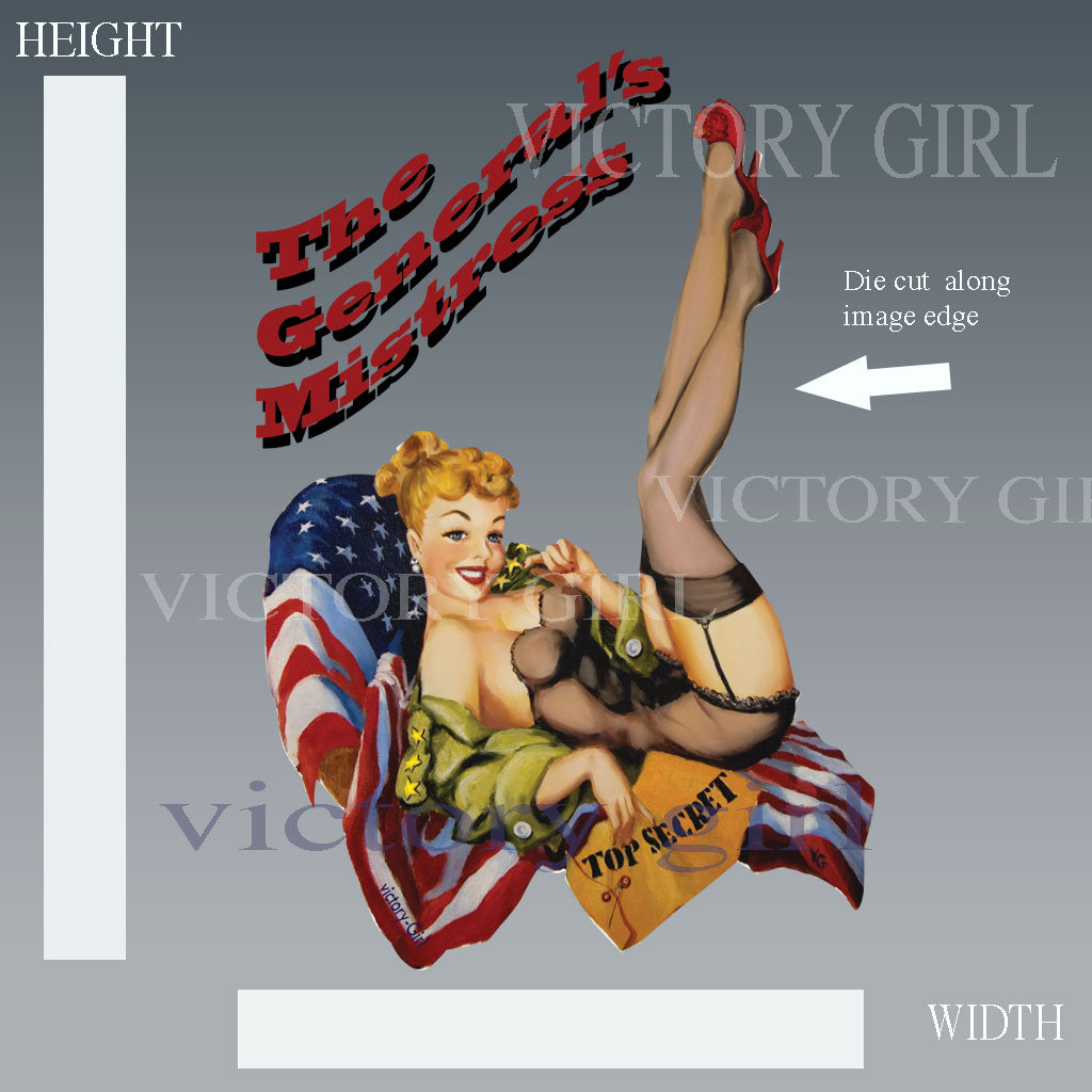 General's Mistress Nose Art Vinyl Decal Sticker