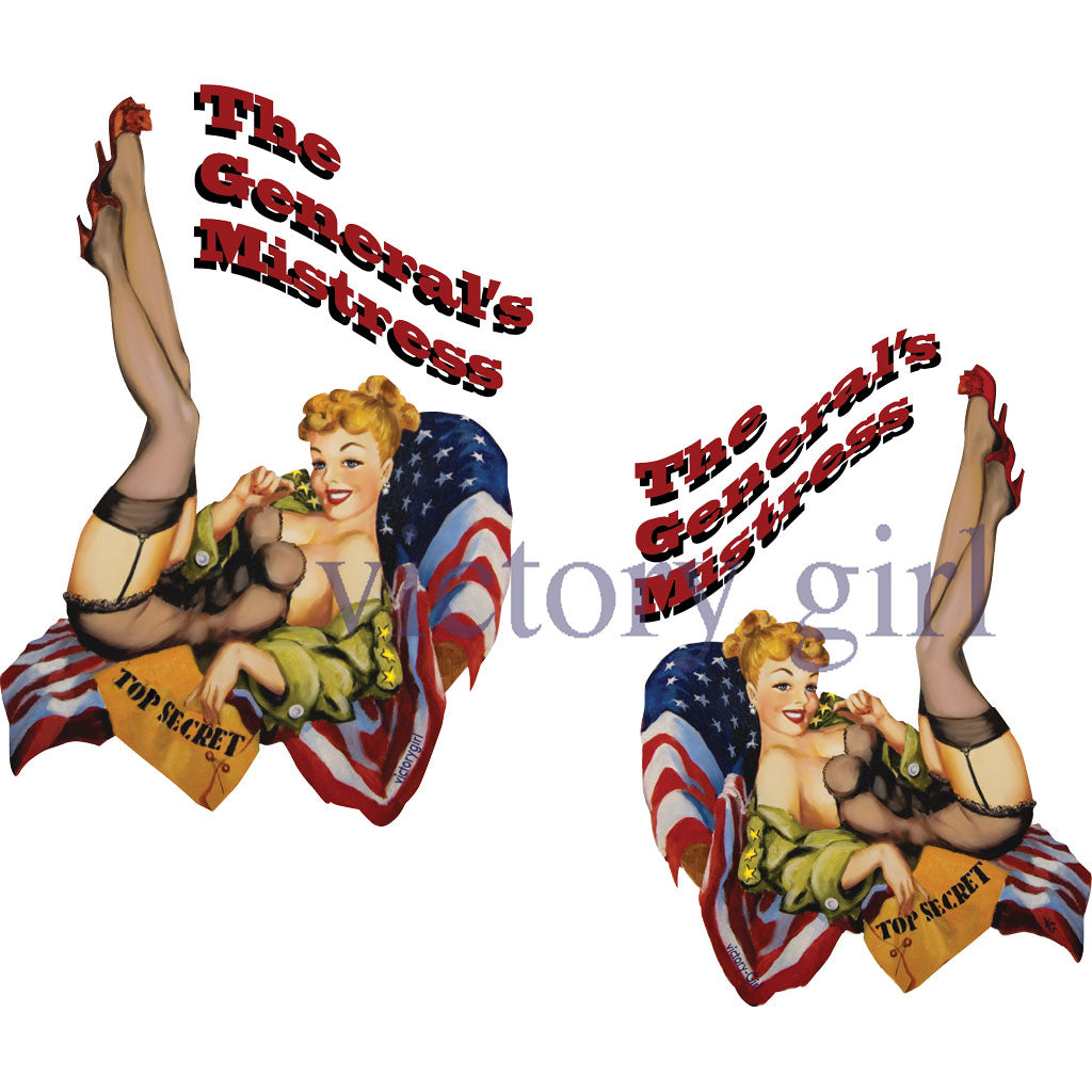 General's Mistress Nose Art Vinyl Decal Sticker