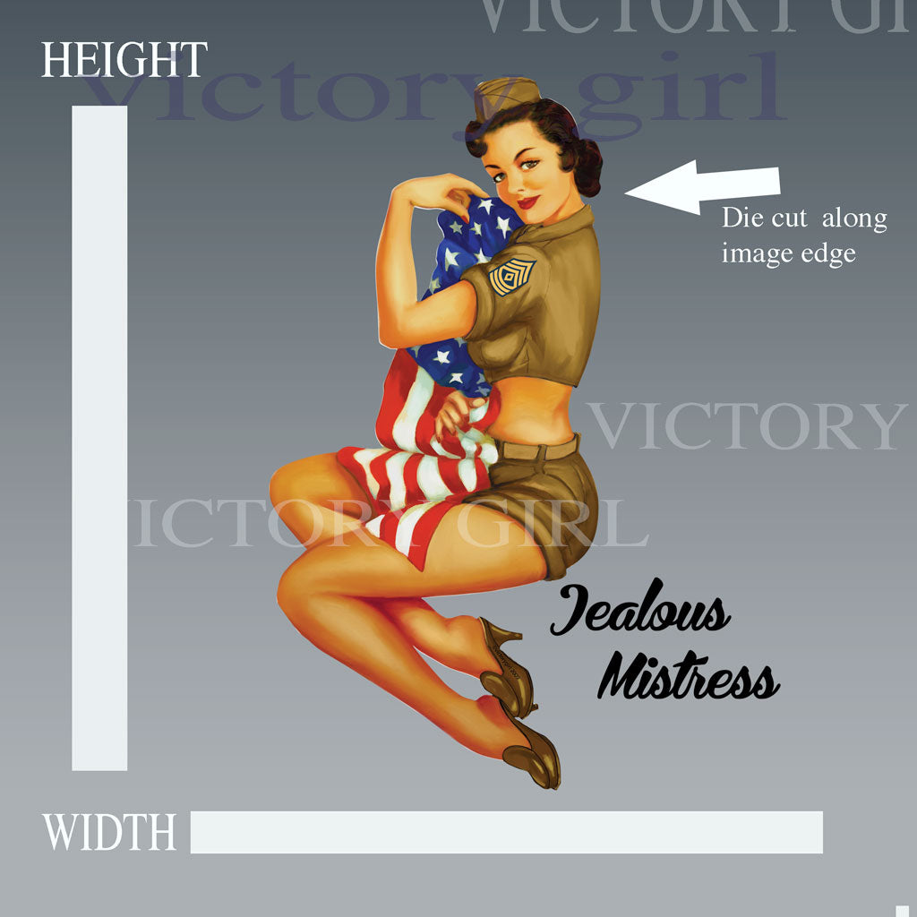 Jealous Mistress - TAN Fatigues No Background Vinyl Decal Sticker