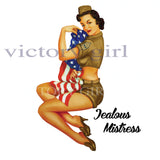 Jealous Mistress - TAN Fatigues No Background Vinyl Decal Sticker