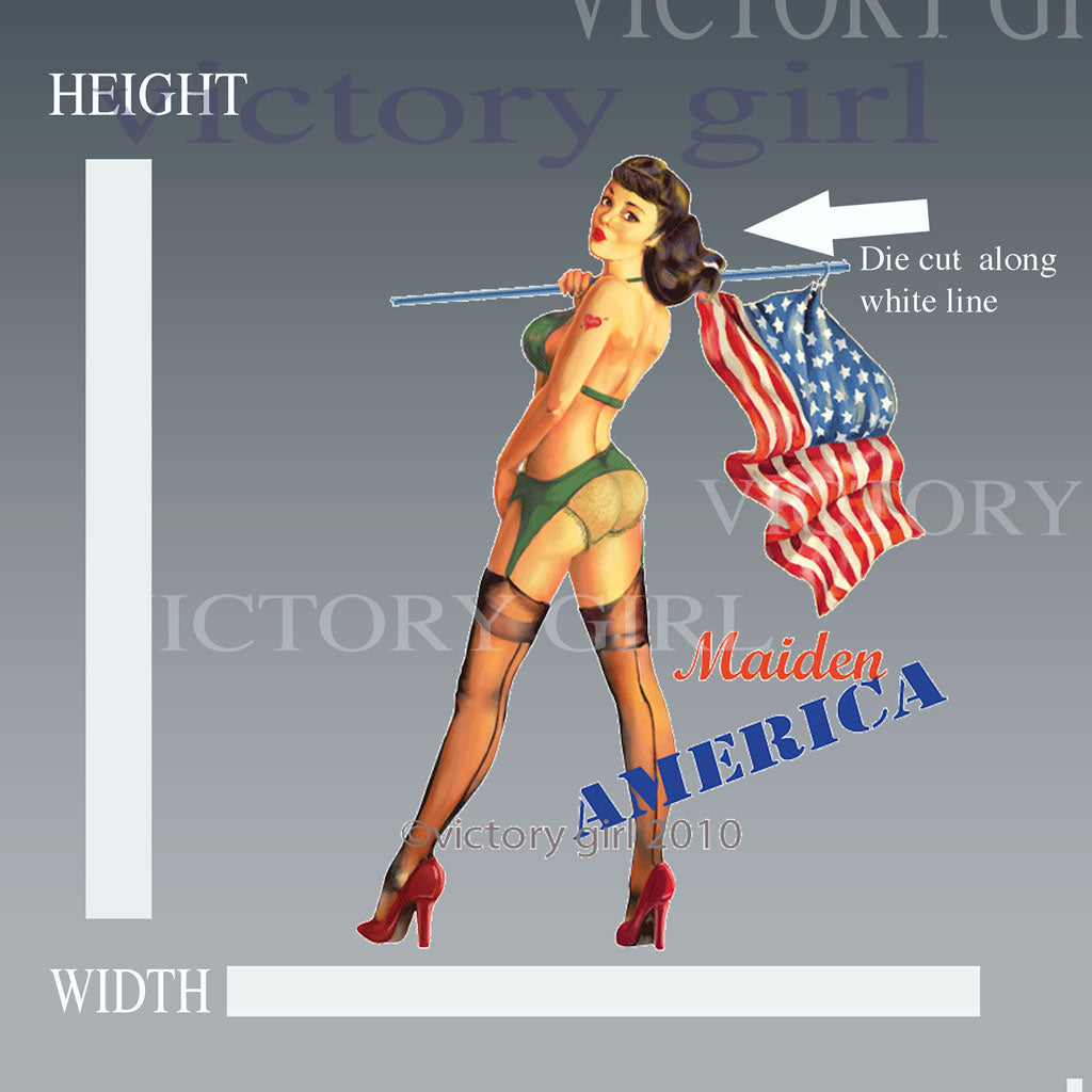 Maiden America Nose Art Vinyl Decal Sticker