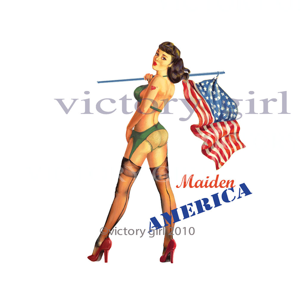 Maiden America Nose Art Vinyl Decal Sticker