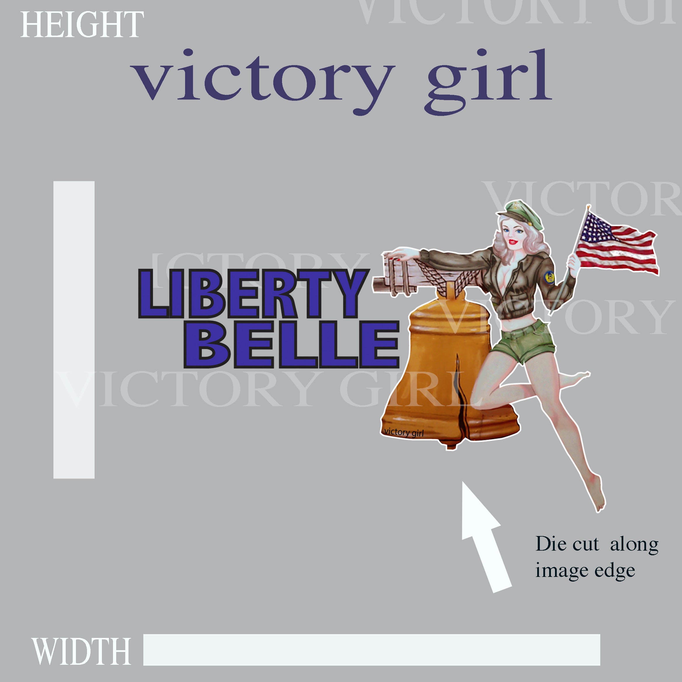 Liberty Belle Nose Art Vinyl Decal Sticker