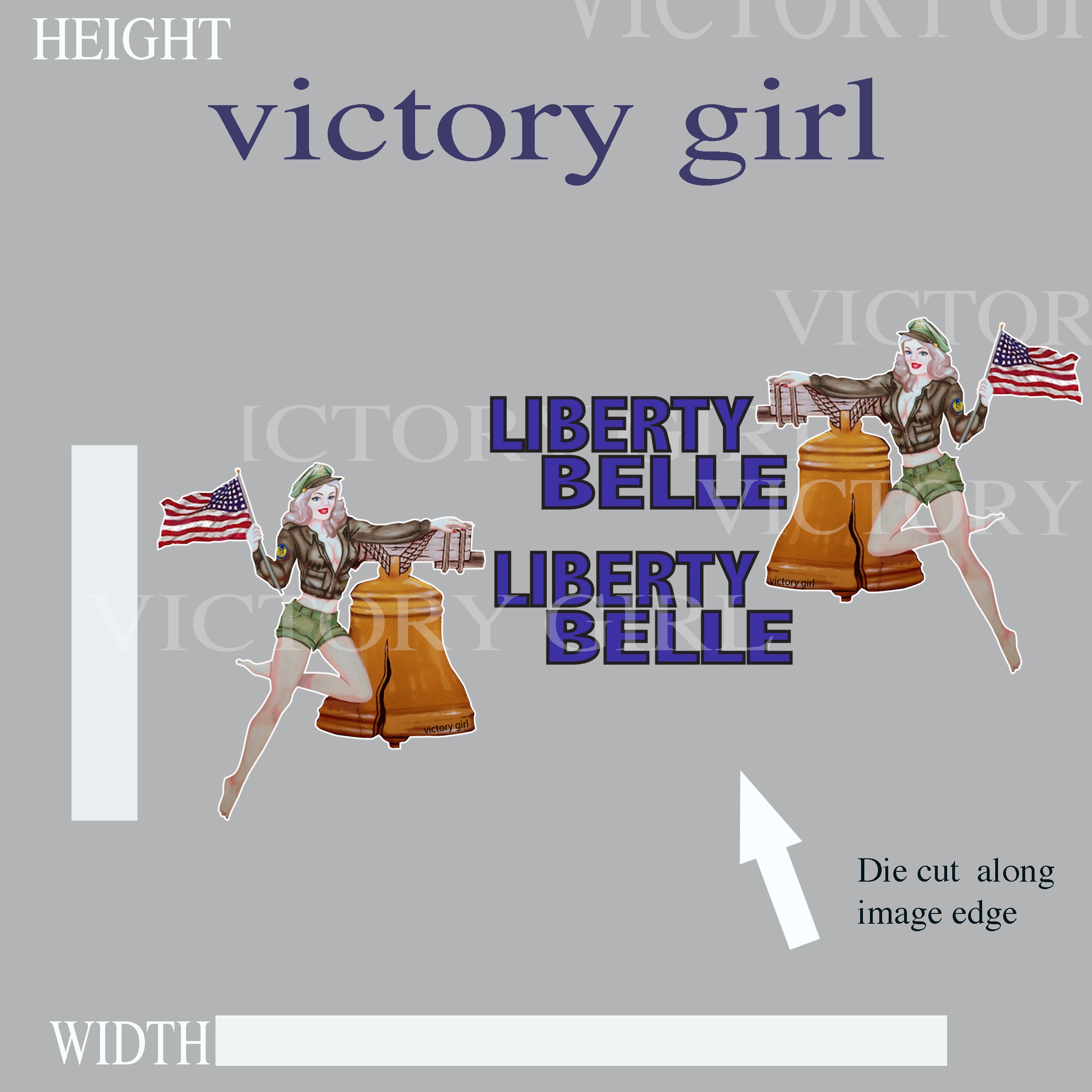 Liberty Belle Nose Art Vinyl Decal Sticker