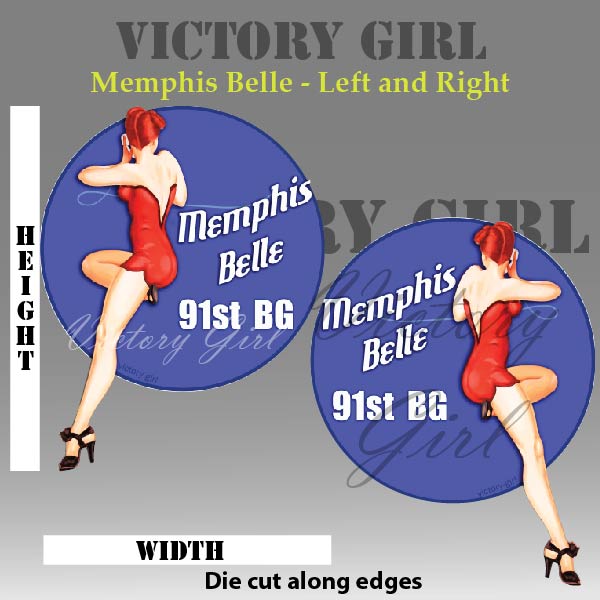 Memphis Belle -with Background Vinyl Decal Sticker
