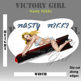 Nasty Nikki on WWII Bomb Vinyl Decal Sticker