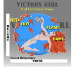 Red Hot Flame Dame Nose Art Vinyl Decal Sticker
