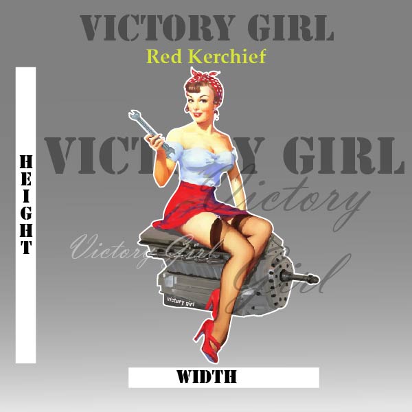 Red Kerchief Nose Art Vinyl Decal Sticker