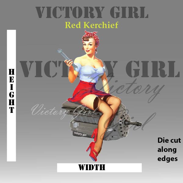 Red Kerchief Nose Art Vinyl Decal Sticker