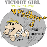 Philbert P-38 Vinyl Decal Sticker
