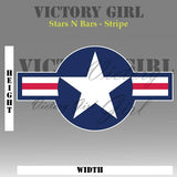 US AAF Stars n Bars Vinyl Decal Sticker
