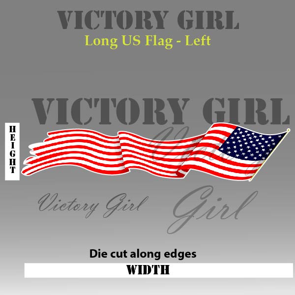Long Waving U.S. Flag Vinyl Decal Sticker