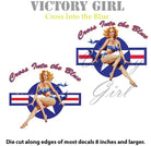 Cross Into the Blue Pinup Vinyl Decal Sticker