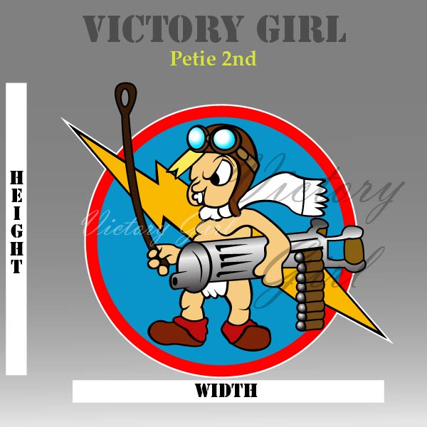 Petie 2nd WWII Nose Art Vinyl Decal Sticker