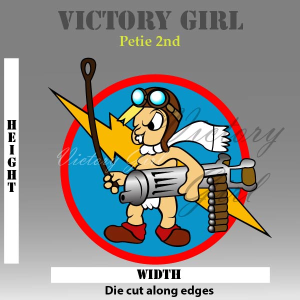 Petie 2nd WWII Nose Art Vinyl Decal Sticker