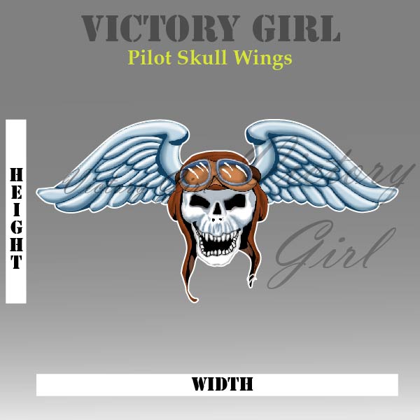 Pilot Skull Wings Vinyl Decal Sticker