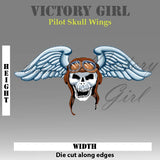 Pilot Skull Wings Vinyl Decal Sticker