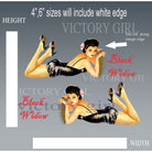 Black Widow Holding Ammunition Nose Art Vinyl Decal Sticker